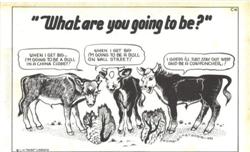 What are you going to be? Cows, Calfs "Dude" Larsen Postcard
