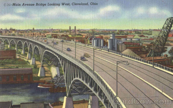 Main Avenue Bridge Looking West Cleveland Ohio