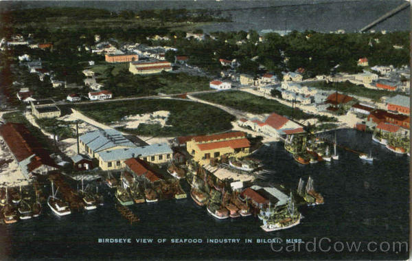 Birdseye View Of Seafood Industry In Biloxi Mississippi