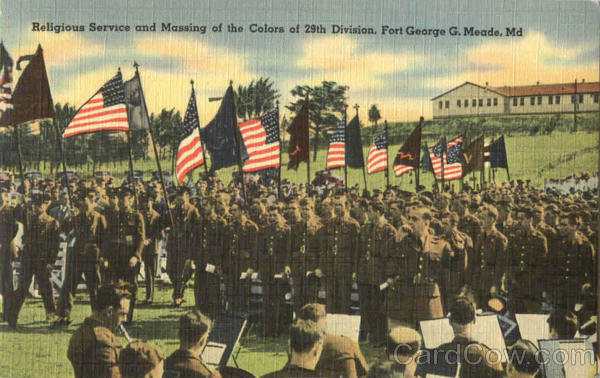 Religious Service And Massing Of The Colors Of 29Th Division Fort Meade Maryland