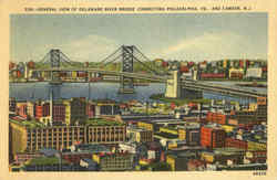 General View Of Delaware River Bridge Postcard