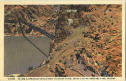 Kaibab Suspension Bridge Over Colorado River, Grand Canyon National Park Postcard