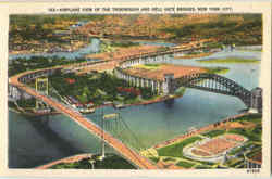 Airplane View Of The Triborough And Hell Gate Bridges Postcard