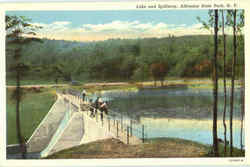 Lake And Spillway , Allegany State Park Scenic, NY Postcard Postcard