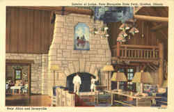 Interior Of Lodge, Pere Marquette State Park Postcard