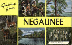 Greetings From Negaunee Postcard