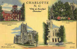 City Of Beautiful Churches Charlotte, NC Postcard 