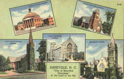 City Of Beautiful Churches Asheville, NC Postcard Postcard