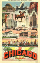 Greetings From Chicago Postcard