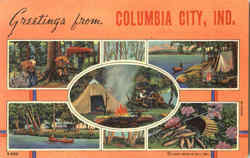 Greetings From Columbia City Indiana Postcard Postcard