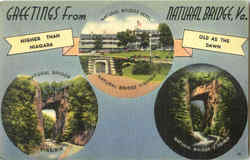 Greetings From Natural Bridge Virginia Postcard Postcard
