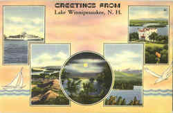 Greetings From Lake Winnipesaukee Postcard