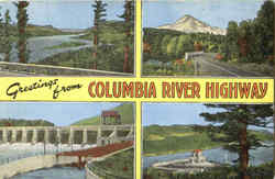 Greetings From Columbia River Highway Washington Postcard Postcard