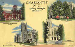 City Of Beautiful Churches Charlotte, NC Postcard Postcard