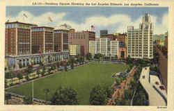Pershing Square Los Angeles, CA Postcard Postcard