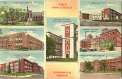 Public High Schools Postcard