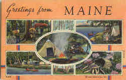 Greetings From Maine Scenic, ME Postcard Postcard