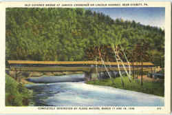 Old Covered Bridge At Juniata Crossings On Lincoln Highway Postcard