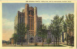 Masonic Temple , Temple Ave Detroit, MI Postcard Postcard