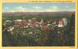 Bird's Eye View Of Asheville Postcard