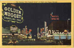 The Famous Old Fremont Street At Night Las Vegas, NV Postcard Postcard