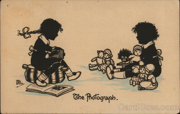 Silhouette Cutouts of Two Children Silhouettes