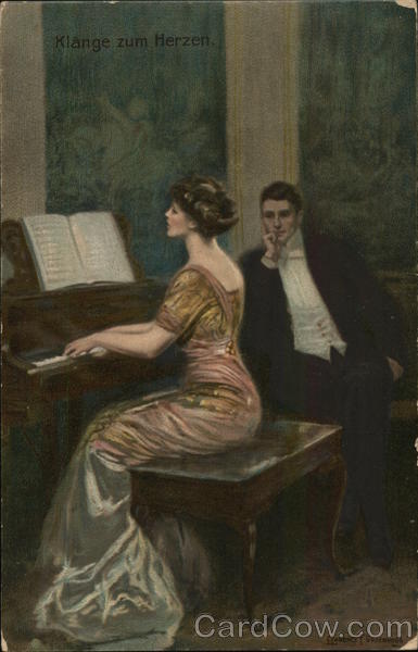 Man Watching Woman Playing Piano Clarence F. Underwood