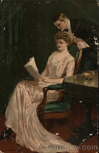 Well Dressed Couple Clarence F. Underwood Artist Signed