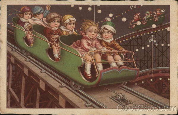 Children on Roller Coaster Aurelio Bertiglia Amusement Parks