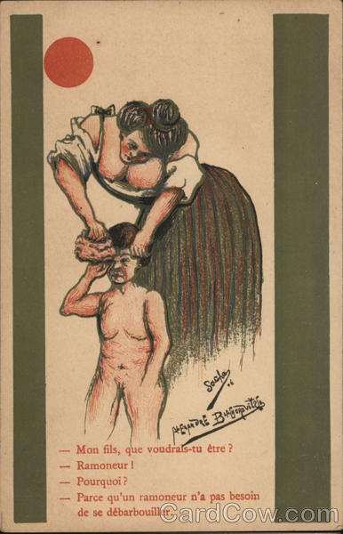 Woman in Dress with Breasts Exposed Washing Crying Child