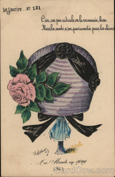 Woman in Very Large Hat T. G. Roberty Artist Signed