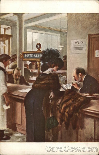 Woman Checking Into Hotel Albert Andre Guillaume Women