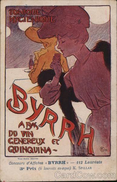 Woman Drinking Byrrh Advertising