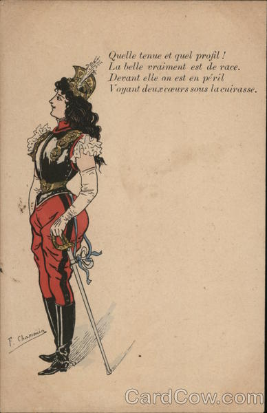 Woman Dressed in Uniform F. Chamouin Military