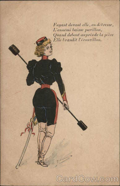 French Woman in Uniform F. Chamouin Military