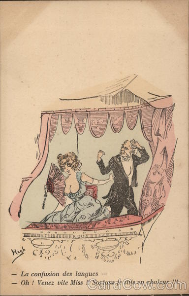 Man and Woman in Opera Box High Artist Signed