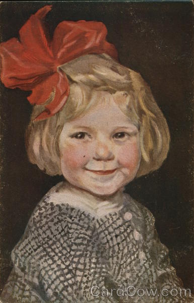 Young Girl Portrait Small Coquette L. Adamson Children