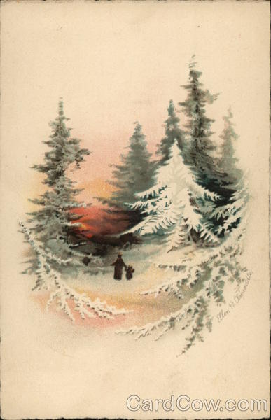 Winter Scene: Walking in the Snow Children