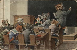 Cats in Classroom Postcard