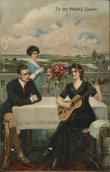Woman Playing Guitar Postcard
