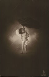 Angel Holding Umbrella Postcard