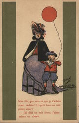 Mother and Boy with Balloon Postcard