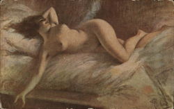 Beautiful Nude Woman Laying Down.... Risque & Nude Postcard Postcard