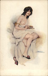 Tea For One Risque & Nude Postcard Postcard