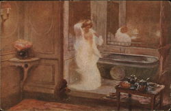 Woman Taking a Bath Postcard