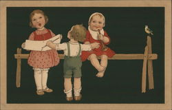 Children Playing and Singing Postcard Postcard