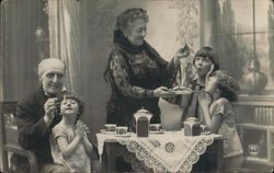 Family Spending Time Together and Having Tea Postcard