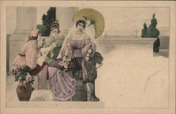 Group of Women Art Nouveau Postcard Postcard