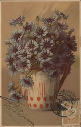 Bunch of Blue Flowers in Pitcher Postcard