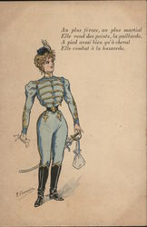 Woman in Military Uniform Postcard Postcard